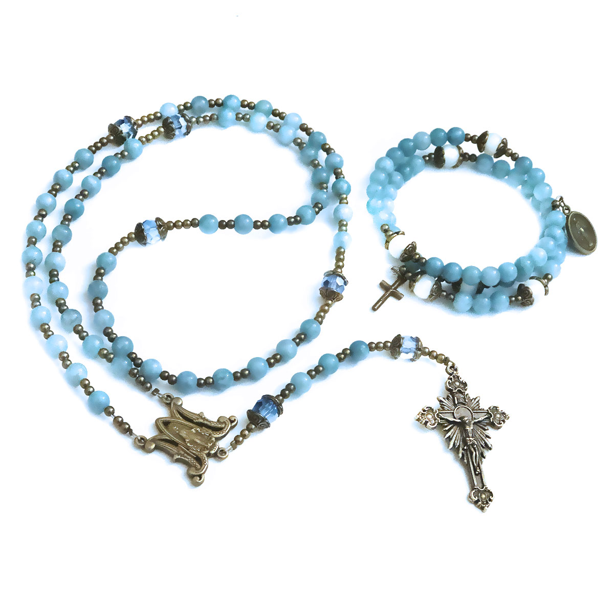 Our Lady of Grace Aquamarine Jade Stone Rosary and Bracelet Set by Catholic Heirlooms. You Will Love It. Shop Now. 

Shop Now: