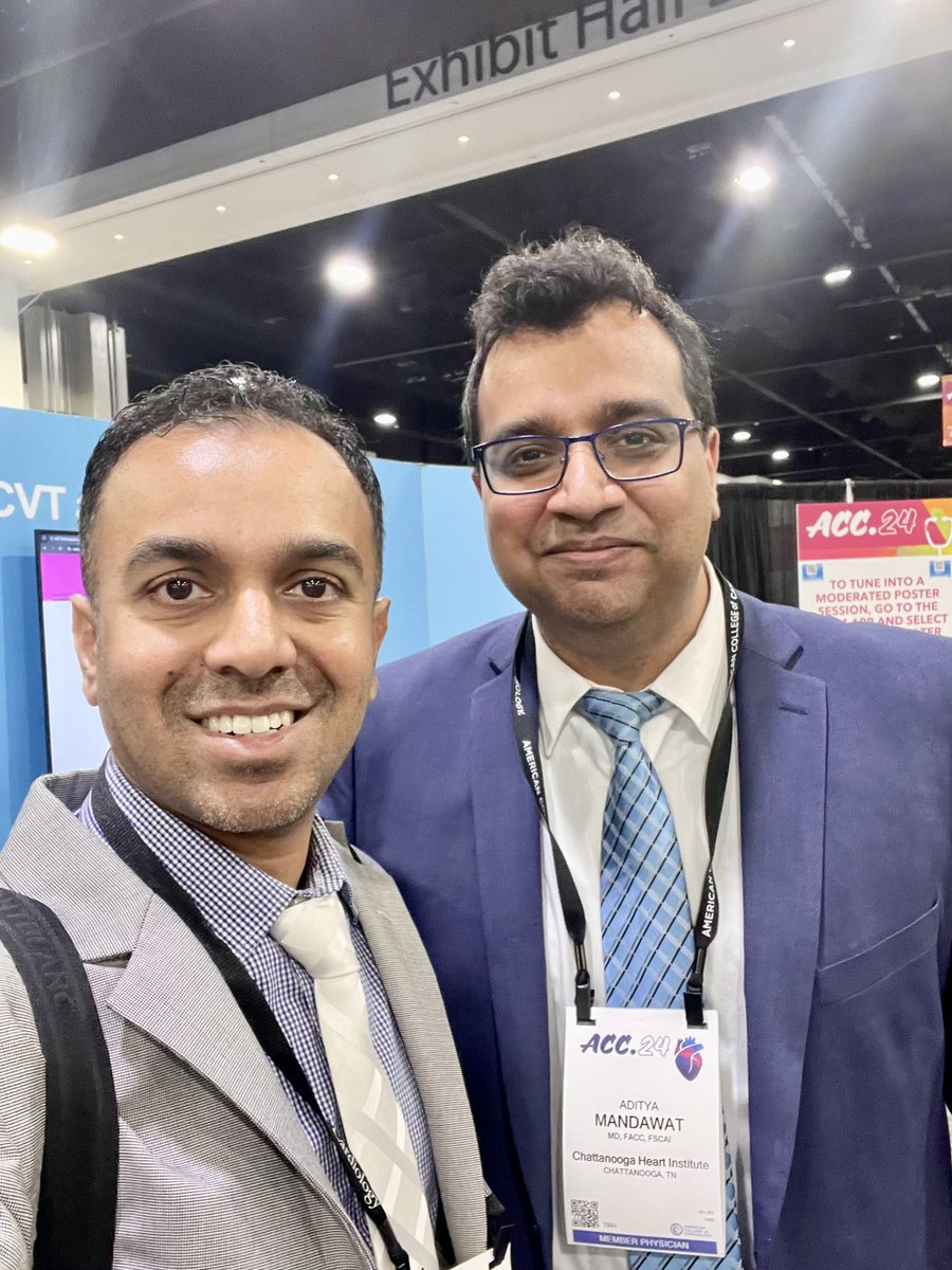 Great meeting @aelsab & @AdityaMandawat in person- was wonderful moderating sessions on complex cases in ischemic heart disease #ACC24 @nbwiggins @JamalRanaMD @mmartinezheart @mmamas1973 @SrihariNaiduMD @ACCinTouch