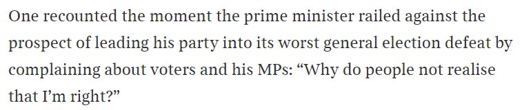 Sunak can’t cope with failure. He can’t cope with being bad at something. It must be the voters who are wrong.