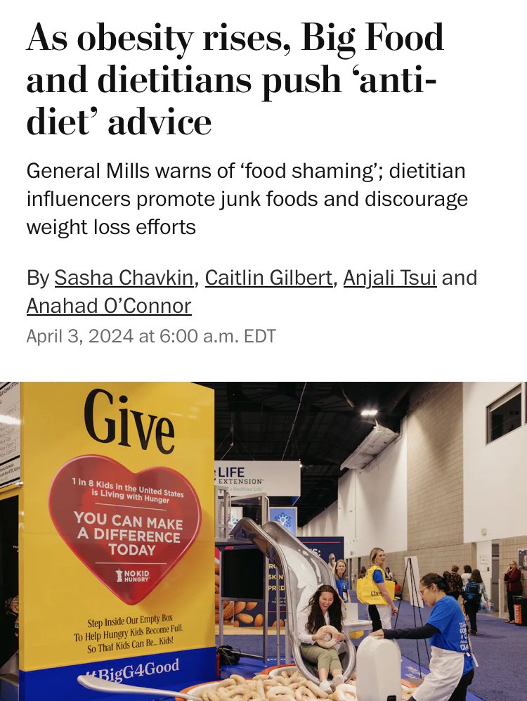 I’d really like to see every dietitian respond to this with the simple truth that WHAT YOU EAT MATTERS! What you eat impacts every aspect of your life. Reject this nonsense. washingtonpost.com/wellness/2024/…