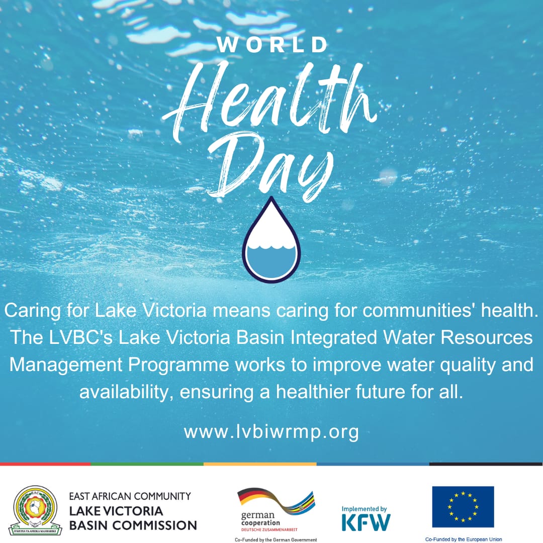 Healthy communities start with access to clean water. This #WorldHealthDay, let's recognize the importance of caring for Lake Victoria and its water resources. Through integrated water management, we can safeguard both health and the environment. #HealthForAll