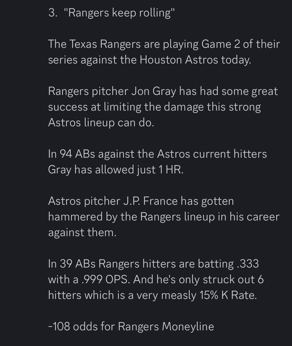 The system continues to pay for itself 🔥

Started with $200 opening day and turned it into $850 👀

Projections were spot on with the Rangers game ✅

#GambingTwitter #PlayerPropBets #MLBprops #bettingtips #bettingtwitter #SportsGambling #MLBPicks #bettingtwitter #mlb #mlbbets