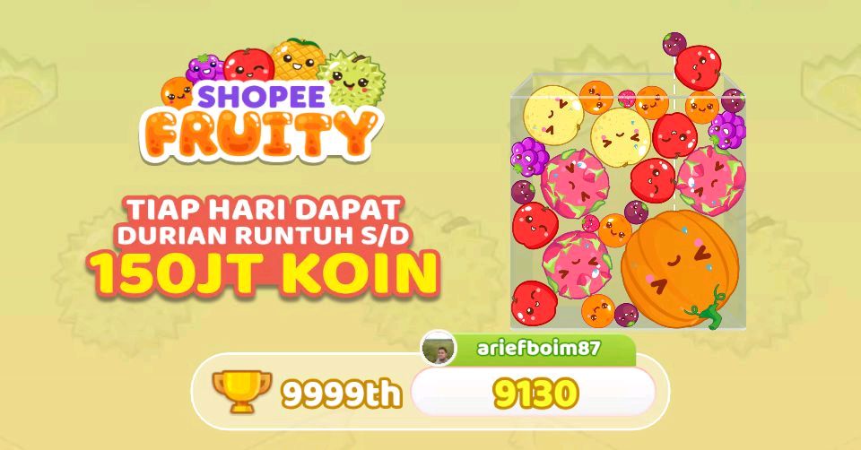 Kok, bikin Durian aja ga bisa? Coba main &amp; menang 150JT di Shopee Fruity! shp.ee/4guq4ffyr6m