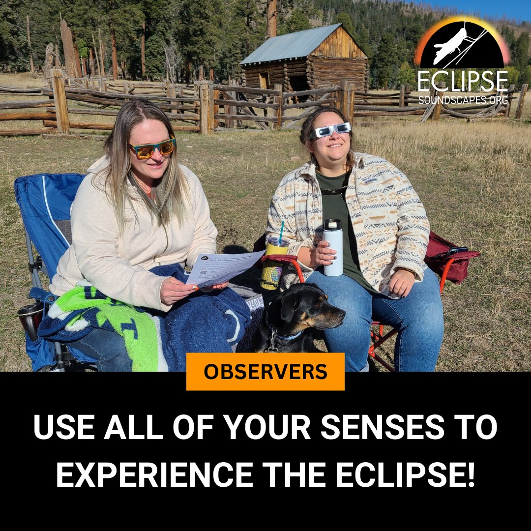There is still time to participate as an Eclipse Soundscapes Observer! Observers will take written notes on what they hear, see, and feel during the eclipse, paying special attention to wildlife and the environment around them. eclipsesoundscapes.org/observer/ #Eclipse2024 #SolarEclipse
