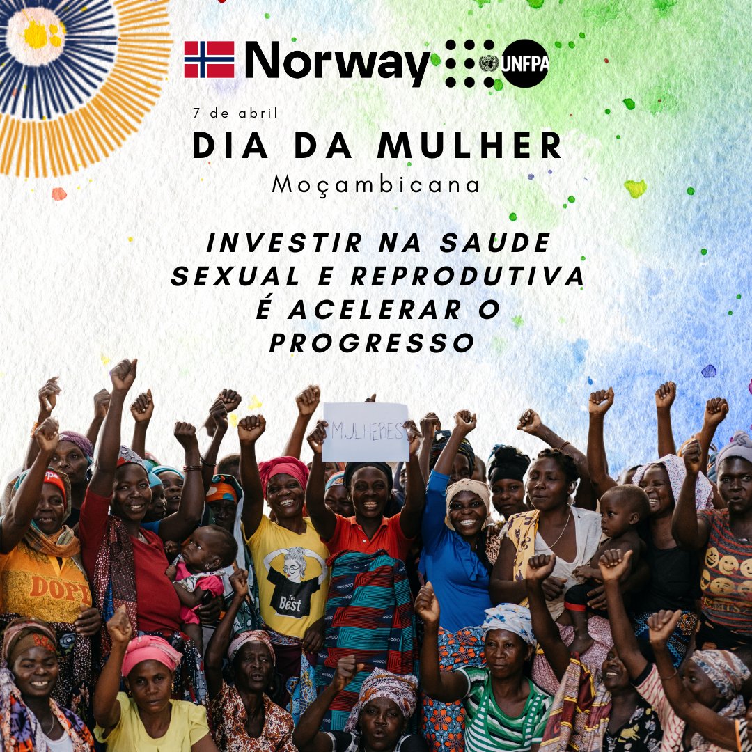 📢Os serviços de saúde sexual e reprodutiva salvam vidas! Com apoio da #Noruega 🇳🇴, o #UNFPA está a promover para as mulheres e raparigas em 🇲🇿 o acesso: 💊 a planeamento familiar 🤰🏻cuidados pré-natais 🚑partos seguros 👩🏿‍🍼 e cuidados pós-natais #DiaDaMulherMoçambicana ✊🏾