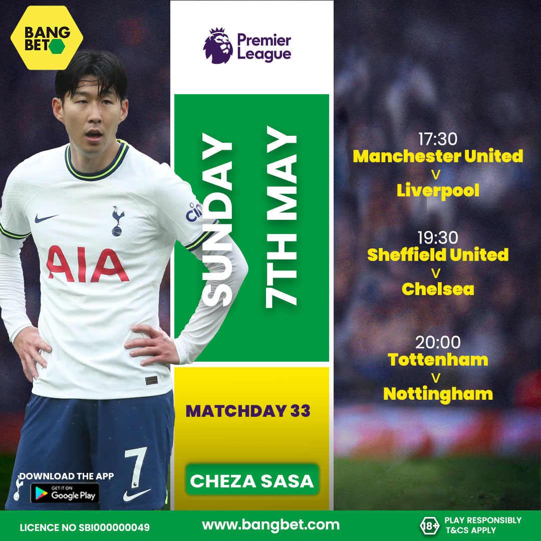 EPL MAYCHDAY 33
LINE UP NI SAFI KABISA 
UNAPIGA SUPPORT TEAM GANI!
Cheza sasa!bangbet.com
Sote ni washindi 
#bangbettz  #ManchesterunitedvsChelsea #Rangers #KarumeDay #Liverpool #WLHG2024