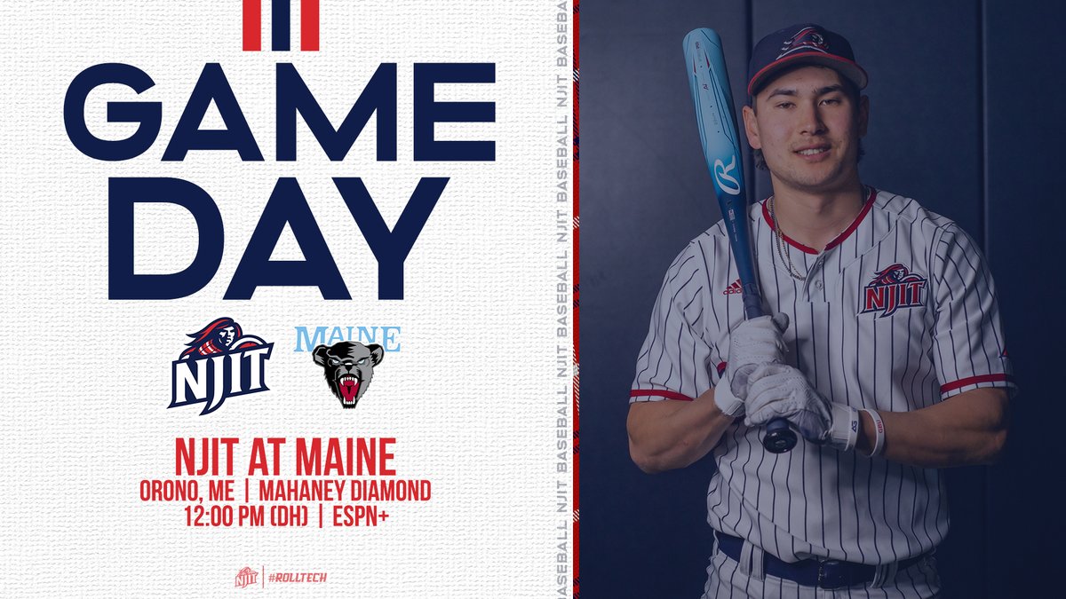 Doubleheader up north... NJIT 🆚 Maine 📍| Orono, ME ⌚️| 12pm 🏟️| Mahaney Diamond 💻| ESPN+