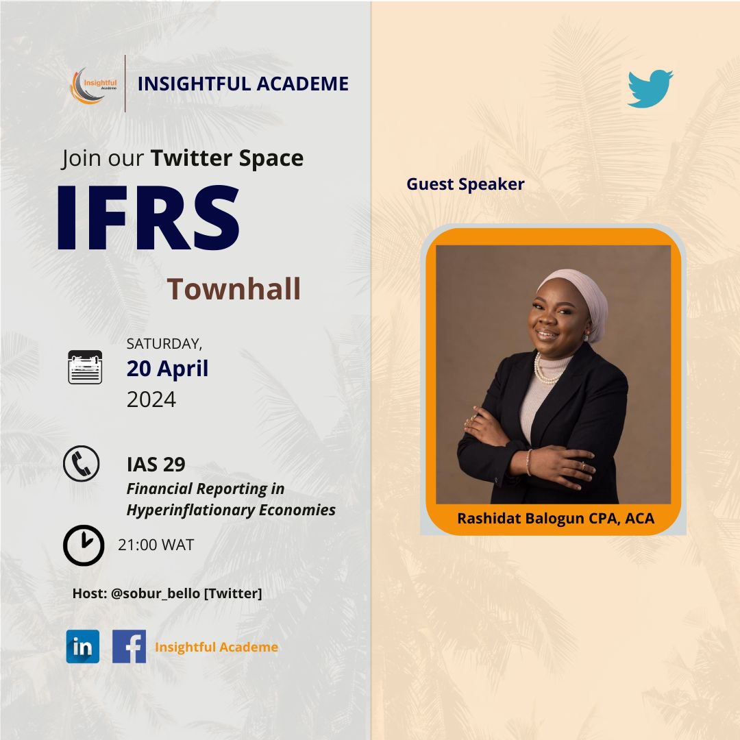 sobur_bello's tweet photo. It’s Women o clock, it’s Rash o clock. Please use the link below to schedule a reminder for our next townhall, @Rashidah_B ‘ll be delving in to IAS 29. @kaeptiveitin @Oladelemie_del @hedrees_ayinde @kazeemijaola1 @holerdhyran1 @kunleayobami 

https://t.co/9DYtO0UAex https://t.co/XyLCmZz3FN