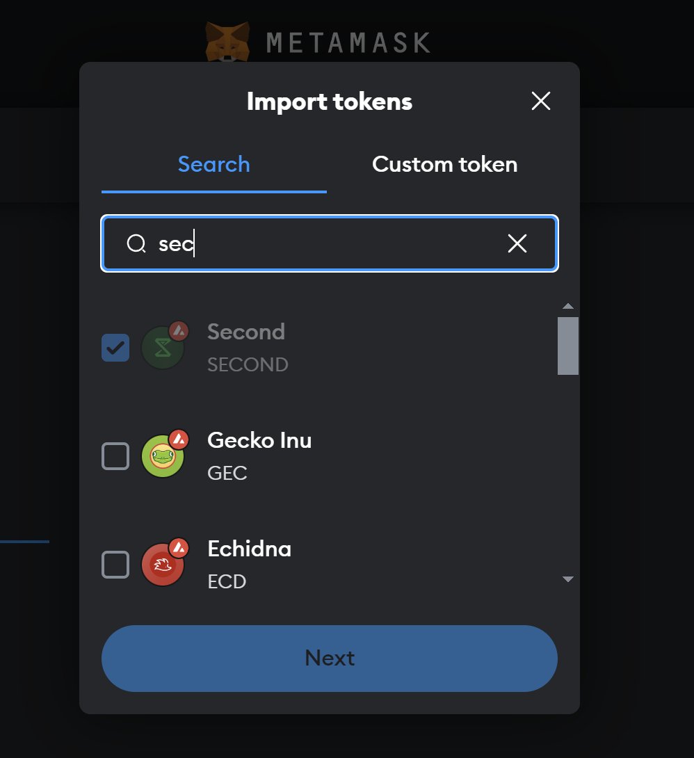 SECONDToken's tweet image. You now can import $SECOND token to your @MetaMask account by searching for its name.