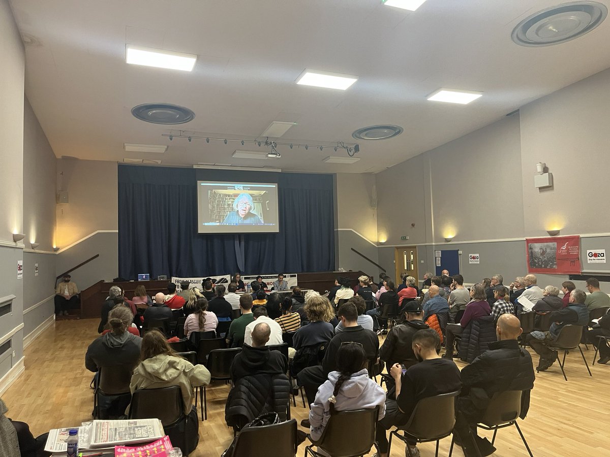“Let’s campaign not just for a ceasefire, not just for an arms embargo, but for real justice and equality for the Palestinians.”

<a href="/LindseyAGerman/">Lindsey German</a> opens today’s National Assembly in Glasgow. 
#FreePalestine