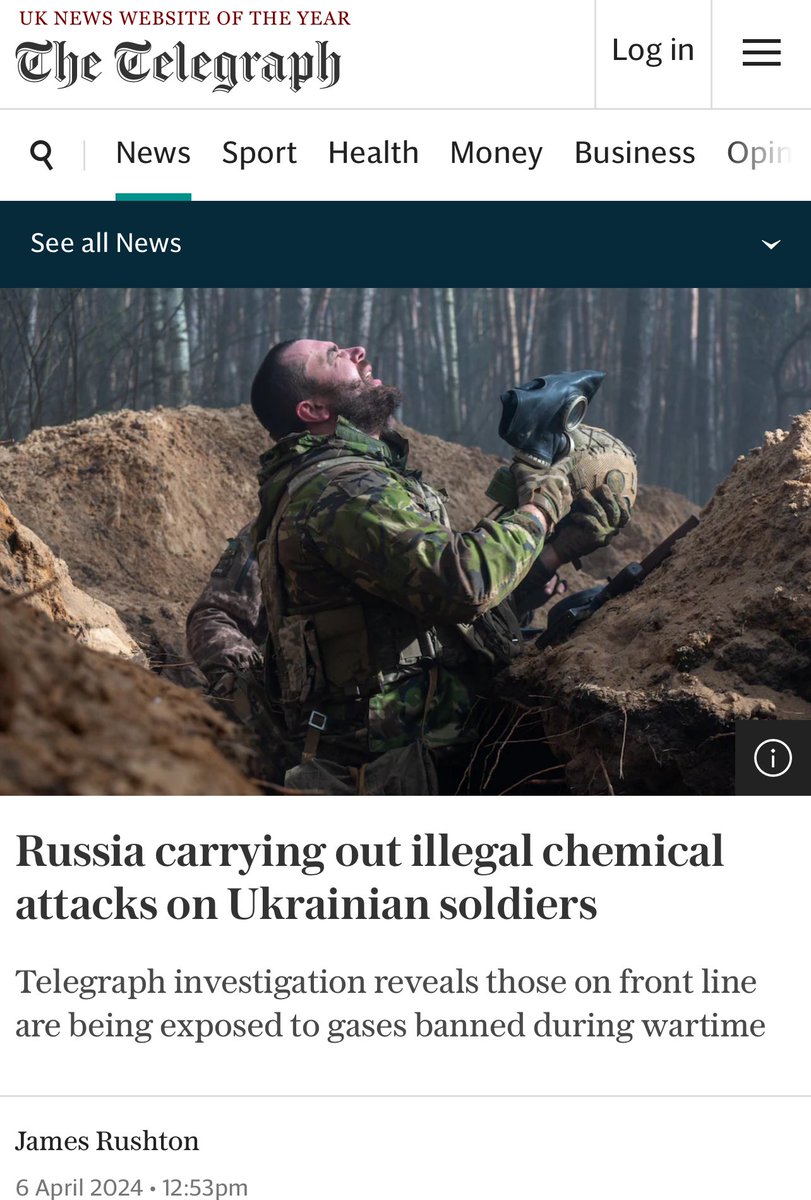 Russia carrying out illegal chemical attacks on Ukrainian soldiers – The Telegraph Russian troops are carrying out a systematic campaign of illegal chemical attacks against Ukrainian soldiers, according to a Telegraph investigation. The Telegraph spoke to a number of Ukrainian…