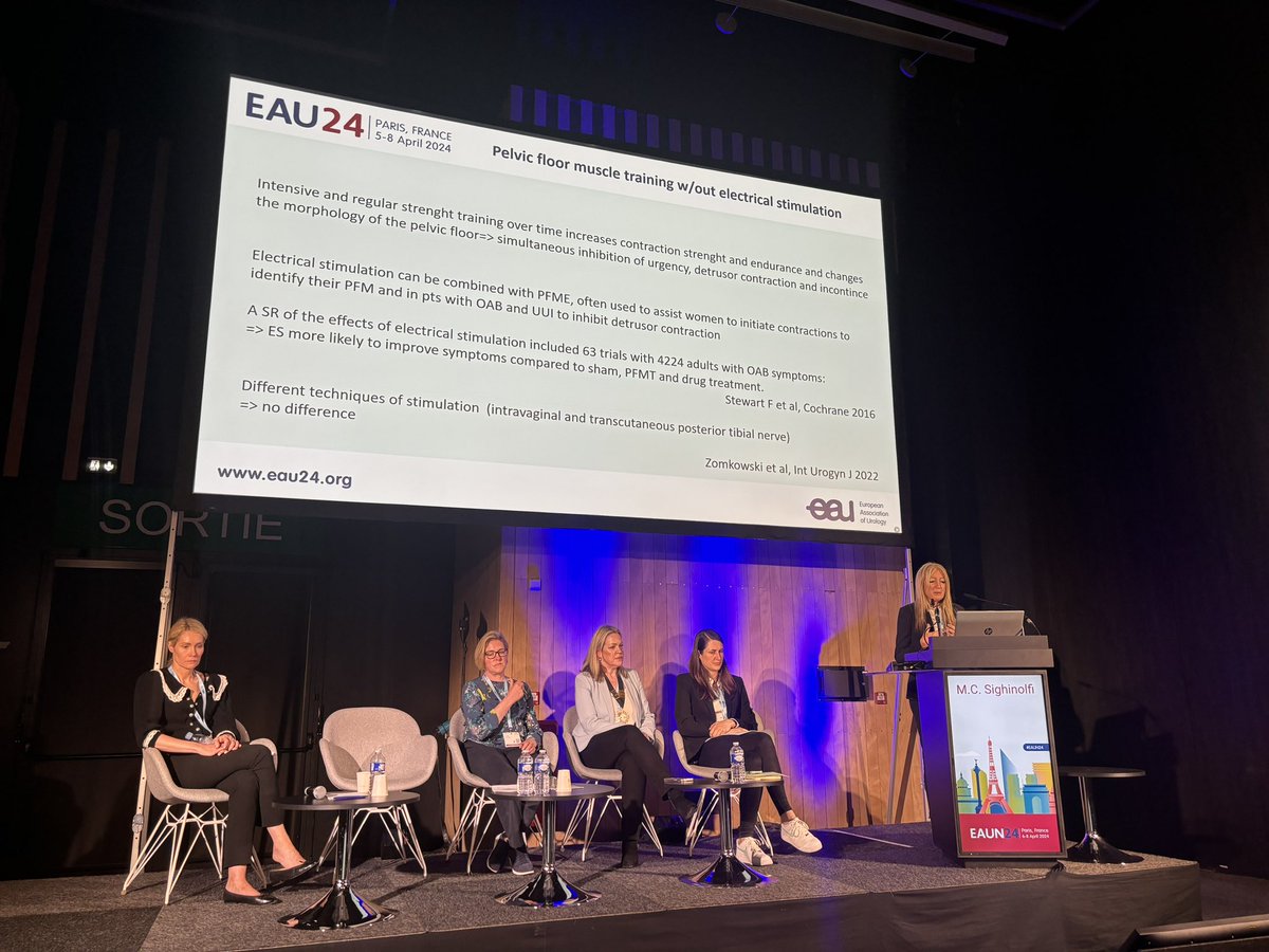 Urologist Maria Sighinolfi speaking at #eaun24 about the importance of physiotherapy and pelvic floor rehabilitation in first line management of OAB <a href="/EAUNurses/">European Association of Urology Nurses (EAUN)</a> <a href="/Uroweb/">European Association of Urology (EAU)</a> <a href="/lc_casey/">Lynn Casey</a>