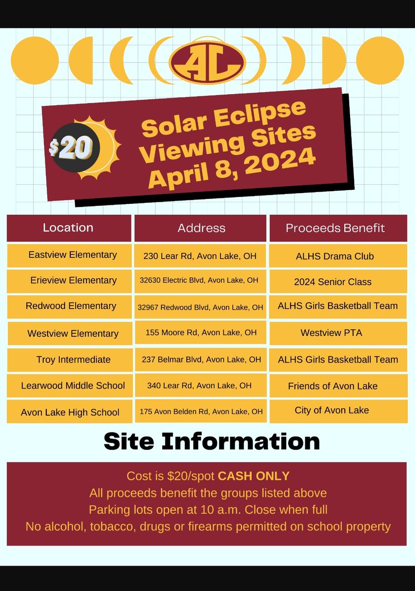 Help us spread the word we have parking available. $20 cash. If you see on social media people are coming for eclipse, share info below.
There are also a lot of eclipse pages coming up on news feeds. You can save the image below to your phone, too, and share it. 
Thank you!