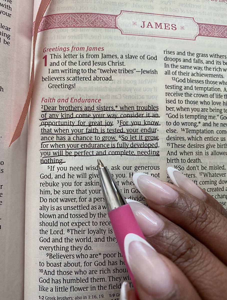 Hmm.. So God never said that you'll live a life that has no challenges but when life challenges presents itself 'consider it an opportunity for great joy' meaning.. it's a chance to grow + test your good character. James 1:2-4 tells me to be calm despite what life throws at me.