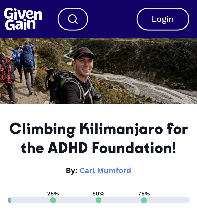 Carl Mumford of London Met is climbing Kilimanjaro to raise funds for the ADHD Foundation Neurodiversity Charity for our work with first responders emergency services personnel. Please sponsor his efforts here givengain.com/project/carl-r… @metpoliceuk @the_police_fdn @tonylloyd50 ☂️