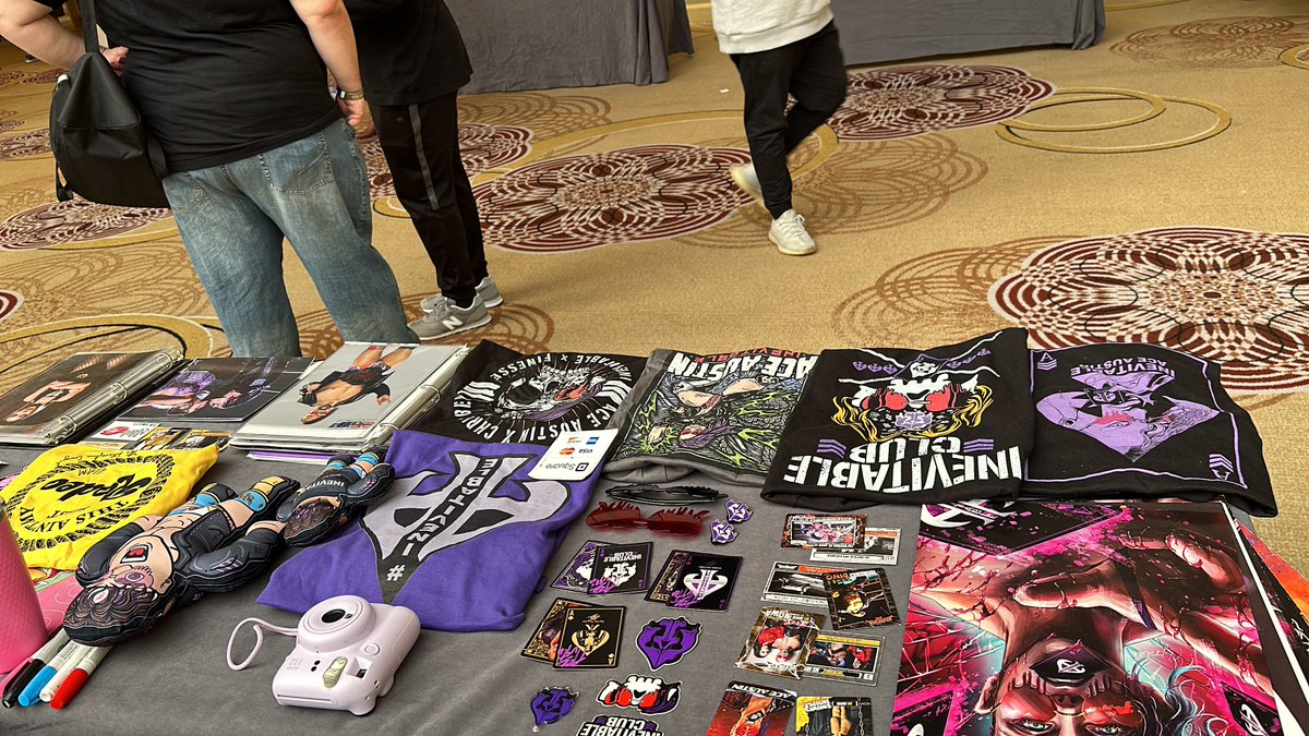 Posted up @wrestlecon with @MeanGiaMiller today until 11:30 am! Come by and check out the FULL spread