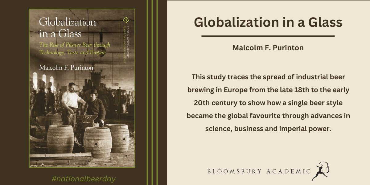 Celebrate #nationalbeerday with Globalization in a Glass: The Rise of Pilsner Beer through Technology, Taste & Empire by @beer_historian which ‘begins to reveal the simultaneous & multidirectional dynamics of industrial beer production & mass consumption.’ bit.ly/49ooZDY