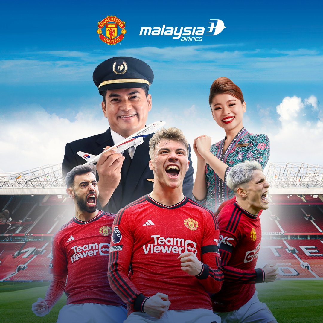 Buckle up for the upcoming game! Wishing Manchester United players the best as they bring their electric energy to the field. Let's show them what we're made of! ✈️⚽️💪 #MalaysiaAirlines #MHxMU #MUFC #ManUtd