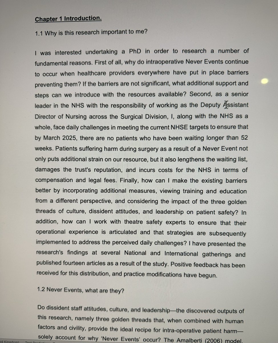 PhD journey. Today I reached 2 milestones. 1 - A 1000hrs of study achieved and 2 - Intro Chp finished. All 12 chapters completed. 606 refs. Now the hard work. Polishing the thesis in prep for Sept.24 submission. Thanks to @profwordsworth and @d_robertshaw and Ed Stupple.