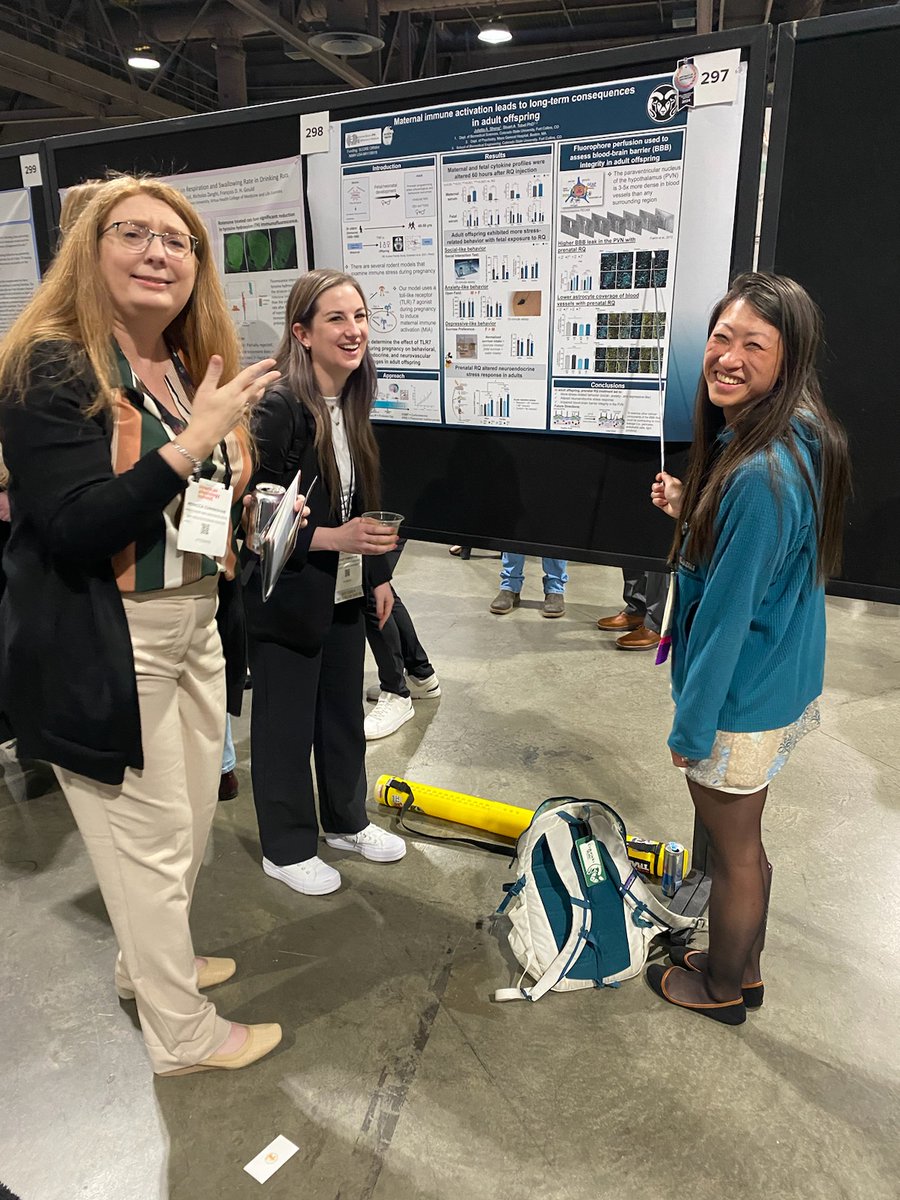TMHalePhD's tweet photo. @RebecCunningham clearly in awe of the amazing work of @JuliettaSheng showing long-term consequences of maternal immune activation on adult offspring. @JillMGoldstein @ICON__X @ColoStateNews @Jherve_MGH https://t.co/q8qWH4Codl