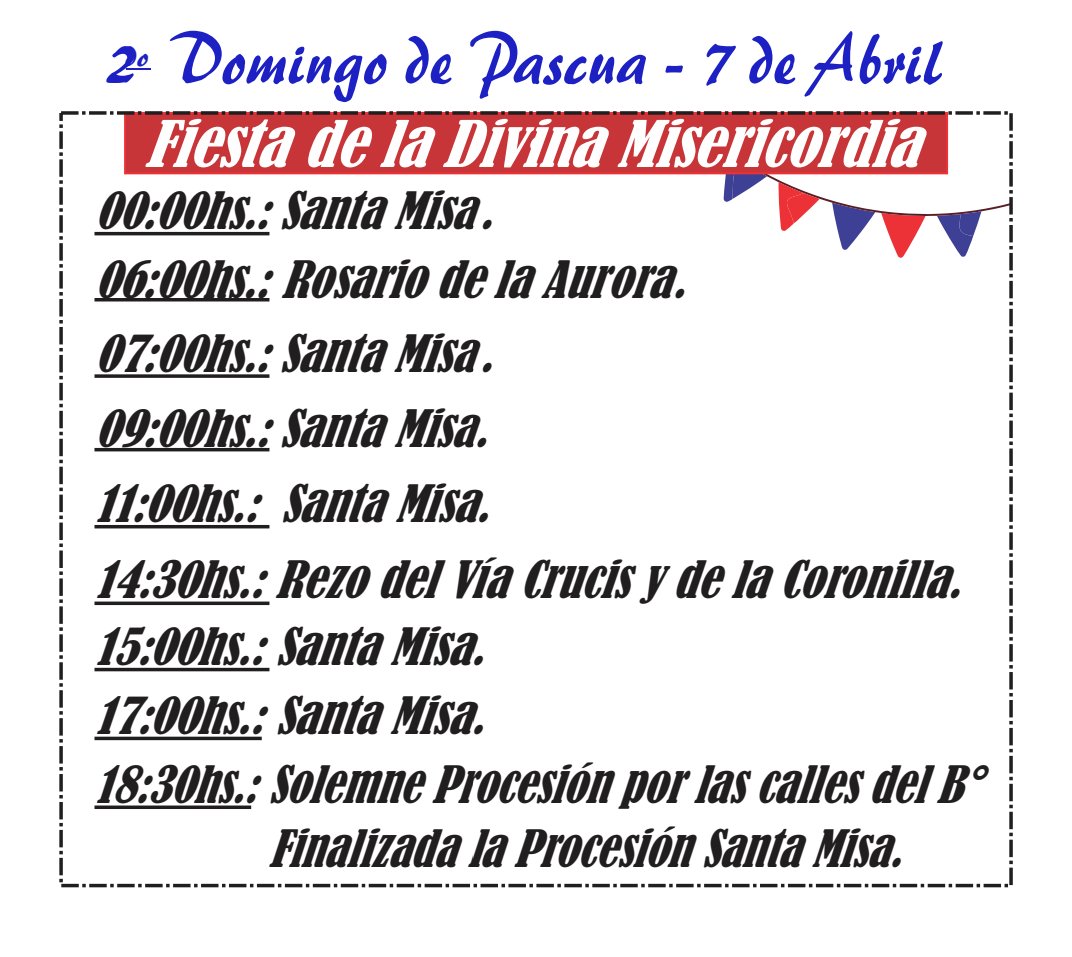 ArzobispadoCtes's tweet photo. Fiesta de la Misericordia 

Nos unimos en oración a los hermanos de la parroquia Jesús Misericordioso del barrio 17 de Agosto.

Monseñor José Adolfo presidirá está tarde los festejos a partir de las 18. https://t.co/B2tByDZoXO