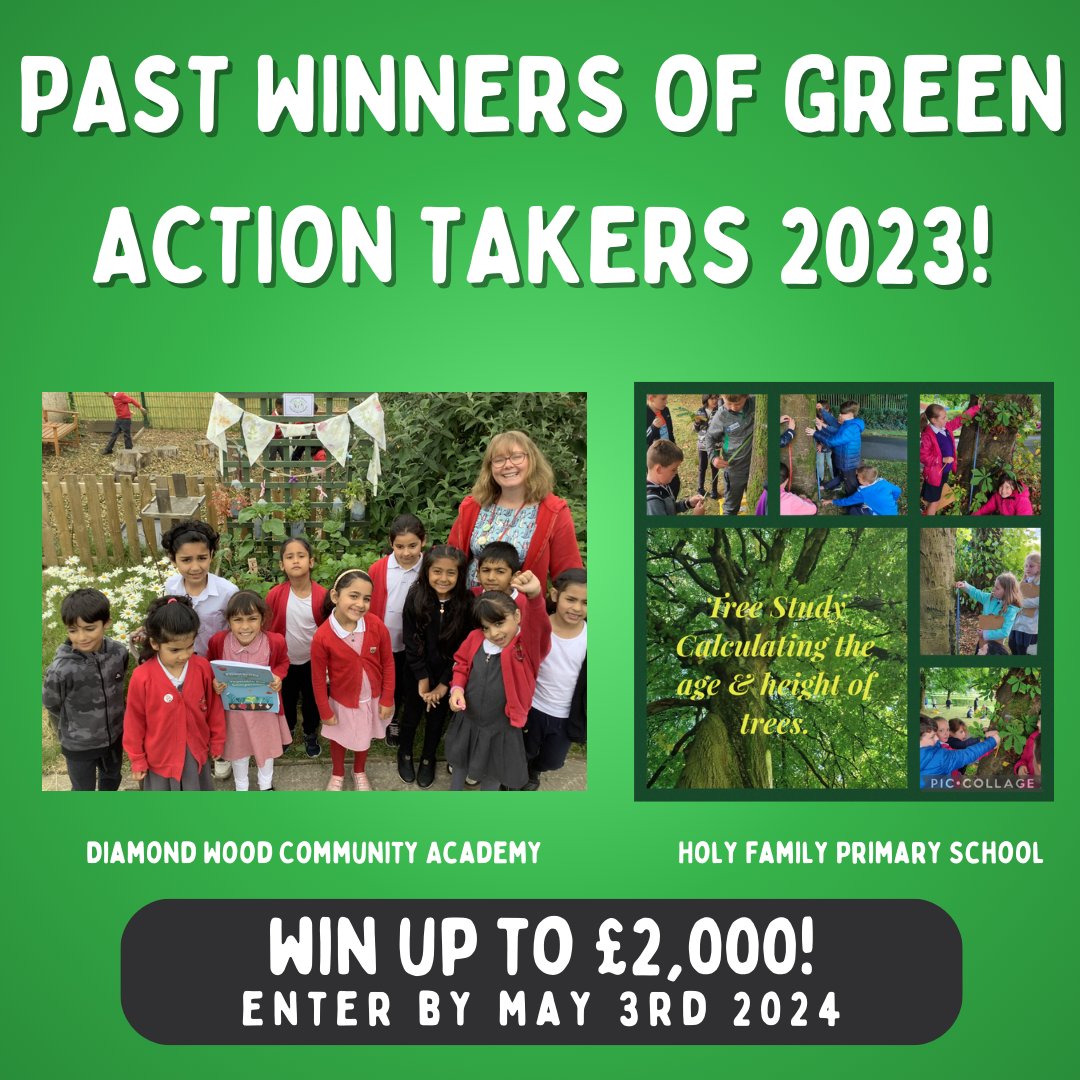 🌟 Join PAGES competition with 4 categories: Green Action Takers celebrates school ground projects like gardens & recycling. 🌱 Or share outdoor adventures! Check out 2023 winners. Sign up: primaryawards4greeneducation.org.uk

#GreenActionTakers #EcoLeaders #InspiringYouth