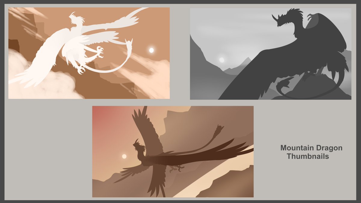 Size scale and final piece thumbnails
#dragon #worldbuilding