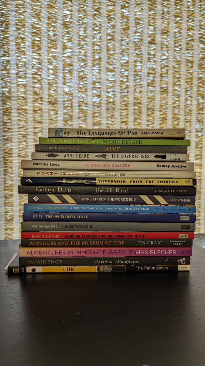 A stack of #WaferThinBooks for @neglectedbooks
