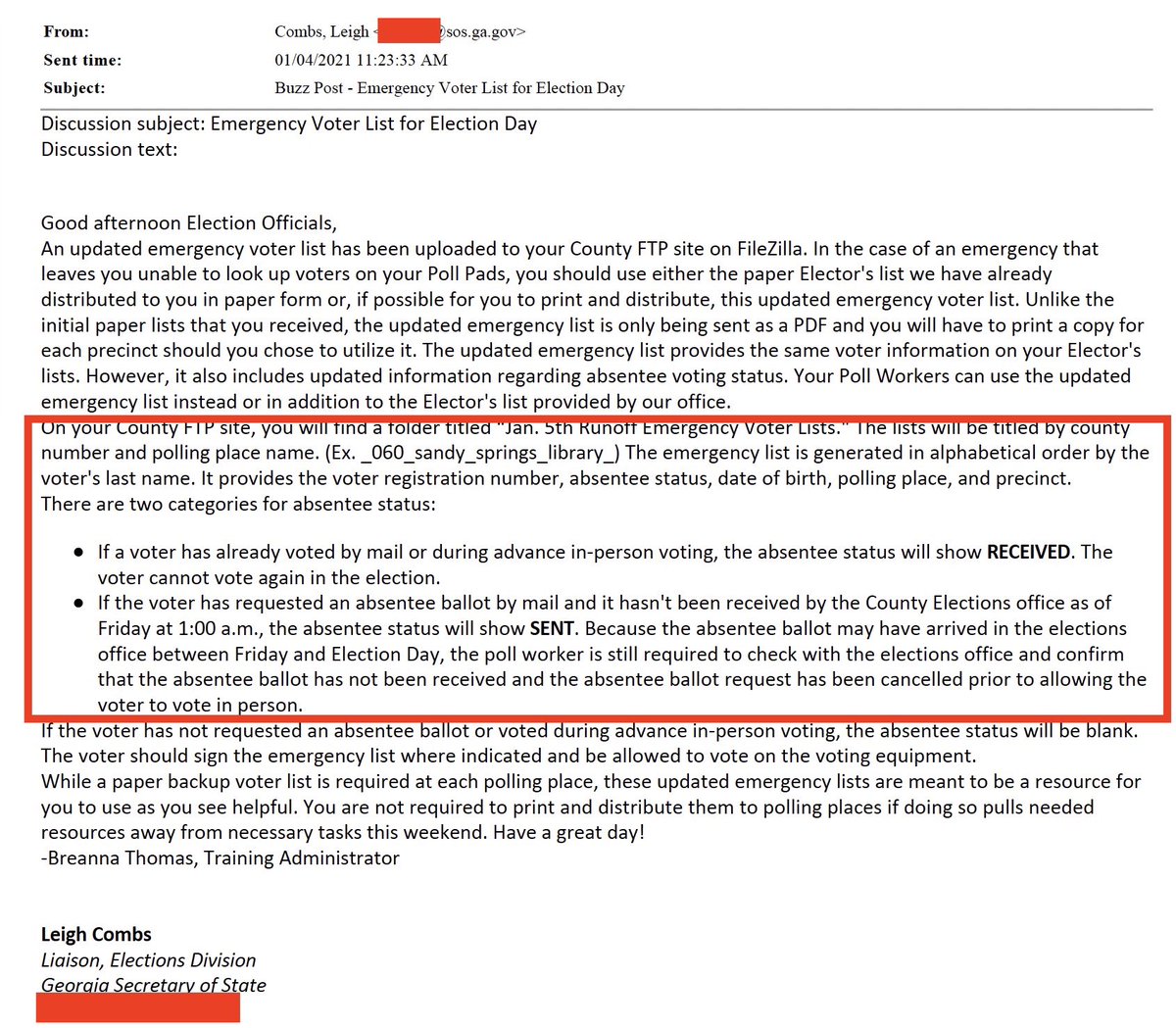 Holy crap “if the elections can’t look up someone on their poll pads.” Fulton Co/ ralph jones admits they/GASOS didn’t record voters on poll pads the first days of elections at GASOS level. (Thread) The GASOS just made up a list for them to input into the poll pads. (First line)