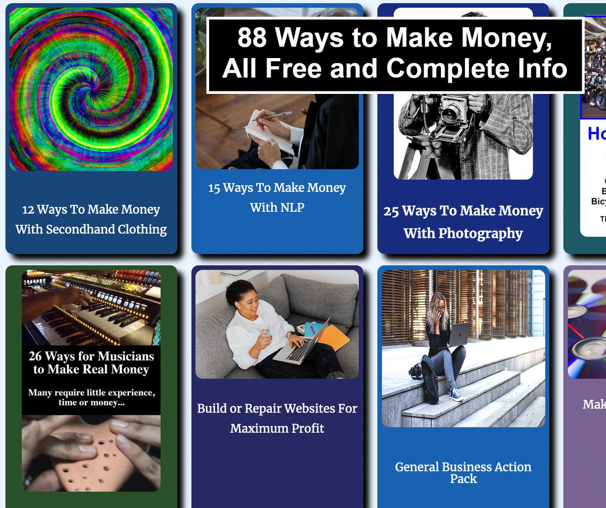 You'll find 88 ways to make money, all with free and complete details at beyondosaurus.com/88-unique-ways… Some require no experience, time or money. (#homeBusiness, #selfEmployment, #makeMoney, #passiveIncome, #activeIncome, #businessIdeas, #business, #startABusiness, #money, #free)