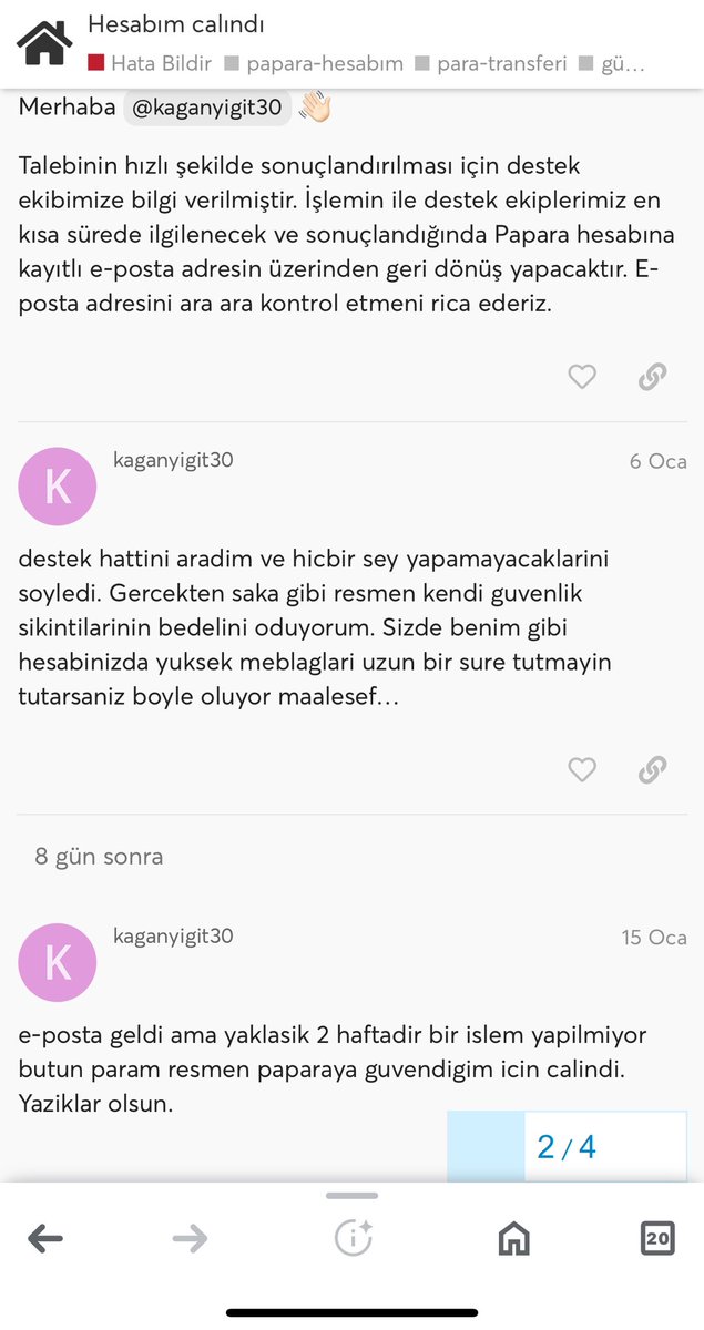 ddetayyy's tweet photo. @supmassgg Papara da hesabımdaki parayı çaldılar mobil onay kodu gelmeden hesabıma giriş yapıp hesabımı boşaltmışlar güvenlik açığı var sakın para falan aktarmayın hesabınız varsa kapatın 36.000 tl param başka hesaplara aktarılmış #papara https://t.co/WbDnF5uSHh