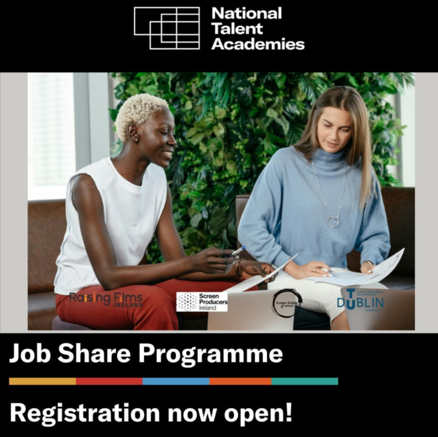 Register now: Job Share Programme for the Screen Sector: deadline - Tuesday 23rd April at 1 PM. The programme includes a job share 101, a panel with job sharers, a networking event, and a job share practicalities workshop. nationaltalentacademies.ie/courses-activi…