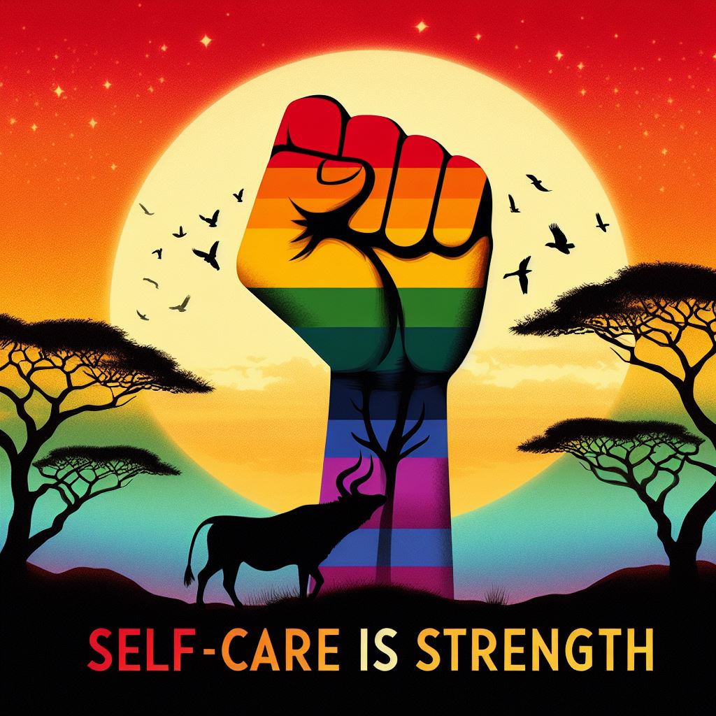 ***Self Care Is Strength***

#LGBTQAfrica #MentalHealthMatters #LoveYourself

#SelfCareIsntSelfish #TakeCareOfYourself

#SelfCareWeek