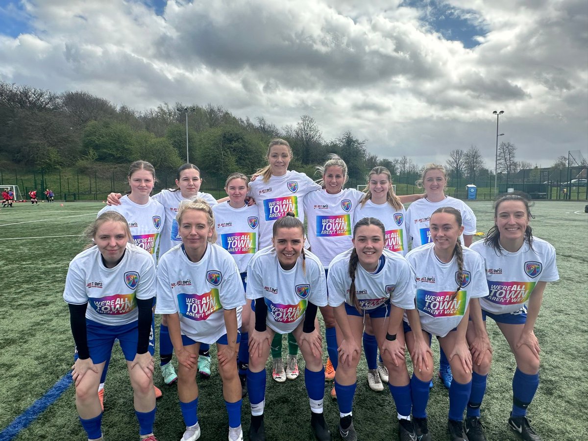@women_cfc 🤝 @ChesterfieldFC Both our women’s and men’s teams trained in our @RainbowSpireite inspired training kit🏳️‍🌈 Because #werealltownarentwe 💙