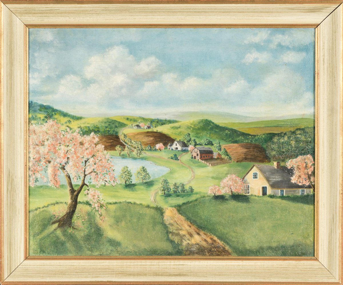 Ending off your week with some seasonal art. We love this piece from artist Harriet Yule, depicting a colorful spring farm scene. April has arrived and with it comes warmer weather and new growth. Have a great weekend!