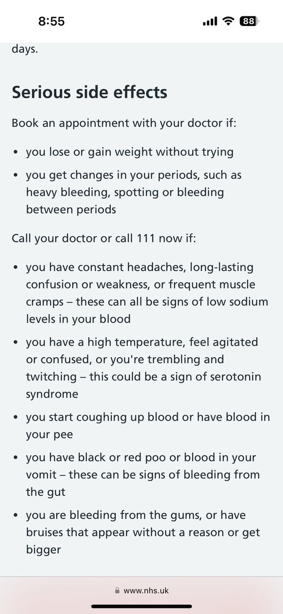 Common vs serious side effects of the meds I’ve been taking for my anxiety for a year and a half, but when over 6 months in I mentioned my weight gain which came from out of nowhere it “couldn’t be that, it doesn’t cause weight gain”. Well it did and I hope this time she listens.