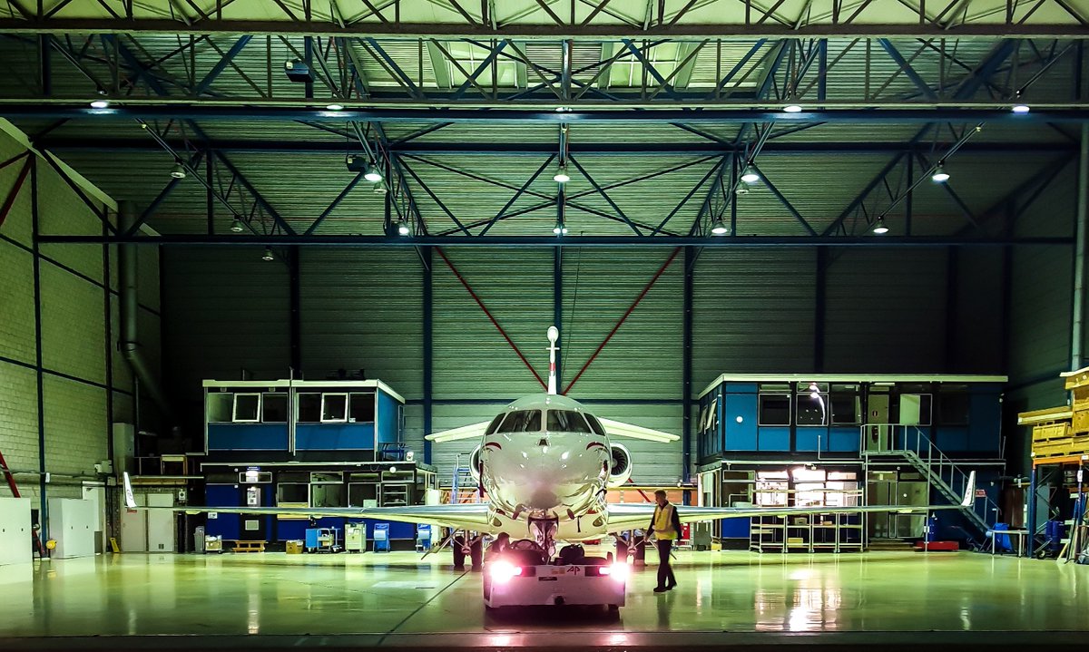 A Falcon lights up the night. Photo by Falcon pilot Ferry Tjiook #iFlyFalcon