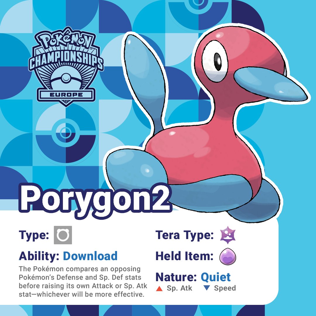 Porygon2 is able to utilize its Download Ability to raise its own stats, then brings the pain with Trick Room and Tera Blast to take down opponents quickly. #PokemonVG