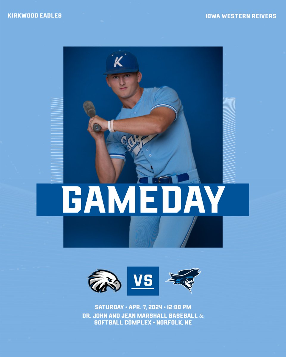 ＢＡＳＥＢＡＬＬ 🆚 #3 Iowa Western (31-5, 14-0 ICCAC) 🕛 12:00 PM 📍 Dr. John and Jean Marshall Baseball & Softball Complex | Council Bluffs, IA 💻 tinyurl.com/yc5y27rc 📊 rb.gy/9s8fz5 #GoEagles🦅⚾️ | @KCC_BSB