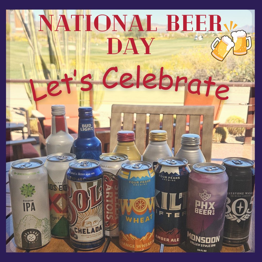 Time to raise a glass and celebrate National Beer Day at Longbow! Let's toast to hops, barley, and good golf days ahead. Cheers to beer!  #nationalbeerday #azgolf #thompsongolfgroup