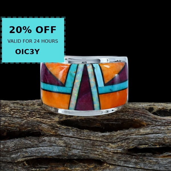 ❤️🧡💛💚💙💜🖤 Multistone Inlay Ring Size 10 by Fred Begay 👉 shortlink.store/xxuq_ztmdofd