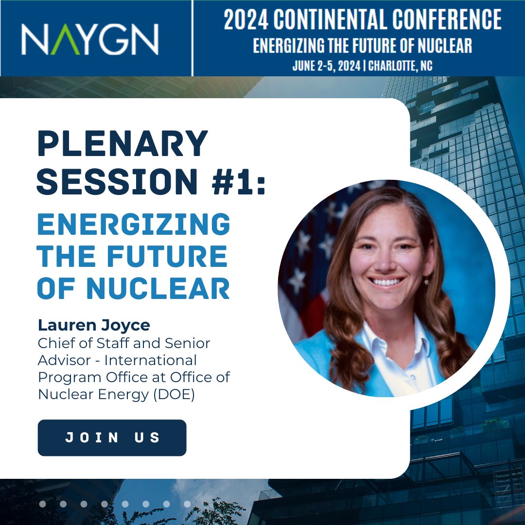 Opening the #NAYGN2024 Continental Conference are our esteemed nuclear industry leaders T. Preston Gillespie and Lauren Joyce! Register: accelevents.com/e/naygn2024#ag…