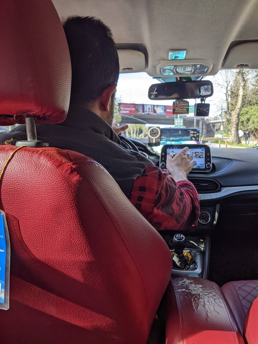 To all you multitasking skeptics out there I present my Istanbul taxi driver — simultaneously scrolling through soap opera episodes, prayer beads, and gps navigation while still occasionally managing to look at the road