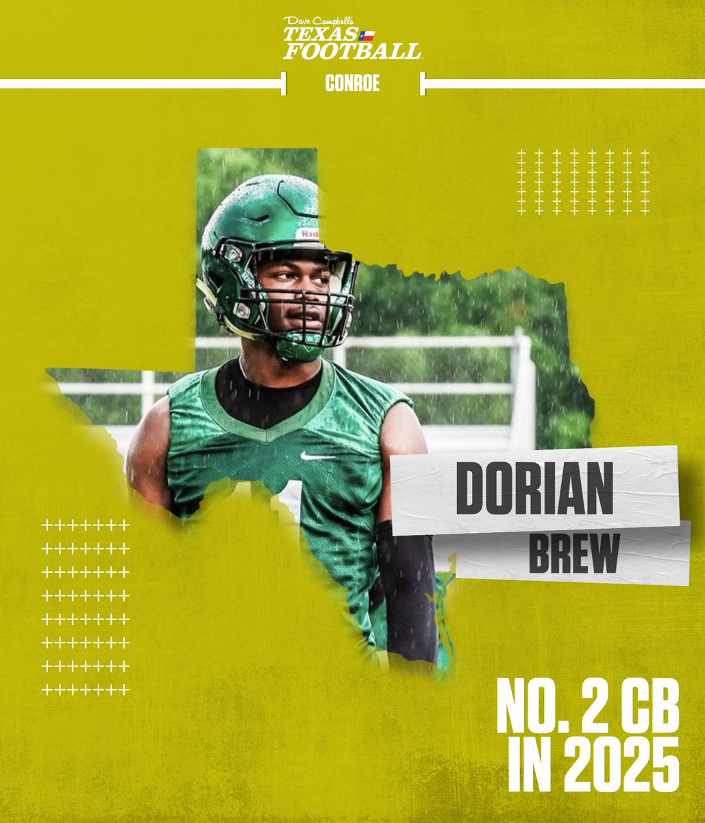 Dorian 🏝️ texasfootball.com/recruiting/pla… @BrewDorian15 | @ConroeTigersFB | #dctf #txhsfb #conroe