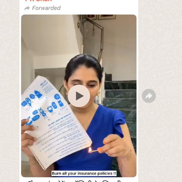 A viral video circulating on WhatsApp shows @nehanagarr burning something while urging others 'burn all your Insurance Policy' This video is misleading and incorrect on multiple fronts, potentially misguiding policyholders. Here are several reasons why: Burning all insurance