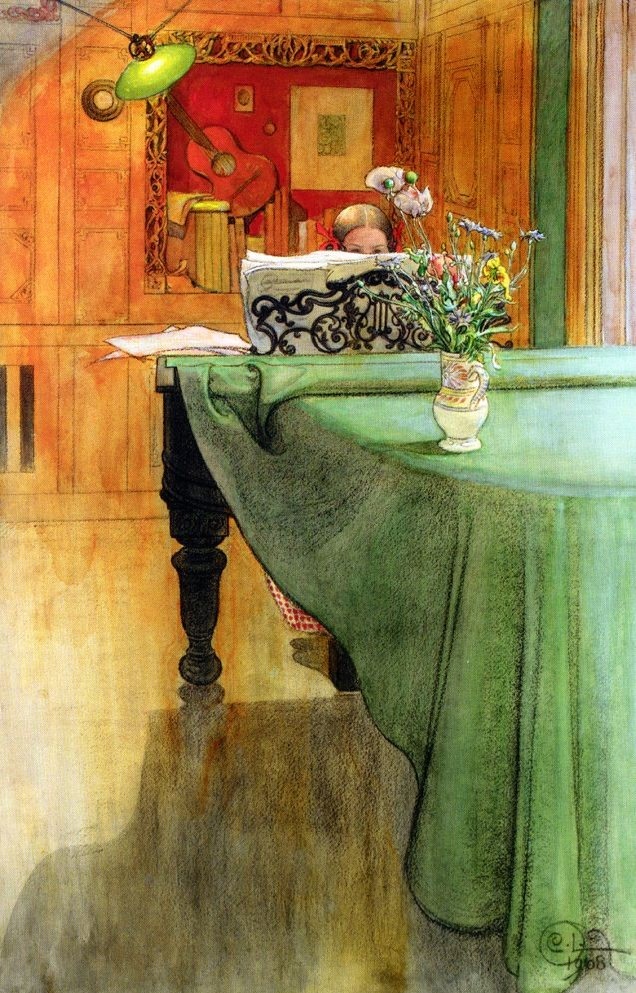 🖌 Carl Larsson 'Brita at the Piano' (1908)