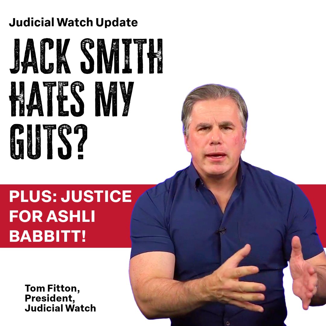 PANIC: Jack Smith and Media Target Me and Judicial Watch! Biden DOJ Tries to Rig Ashli Babbitt Lawsuit! COVER UP: Was Biden Agency Messing with Tucker Carlson? PLUS Trump Faces Compromised Judges in NY! Major @JudicialWatch Update: youtube.com/live/0pRnMkq9c…