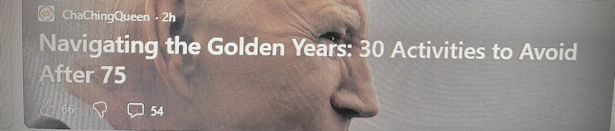 FAKE - On the home page of Yahoo 4/7/24 - SO WRONG!! It’s a disinformation, discriminatory campaign (steered by Russia, China or in our own back yard???) to spread lies about ppl over 75. Make some NOISE.