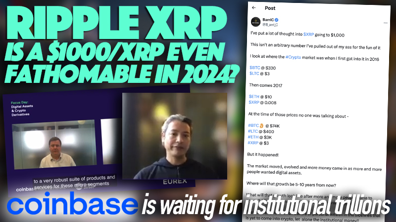 With all the FUD floating around the #XRPcommunity, is it fathomable that one can still presume $XRP could go to $1000? 🤔 @Coinbase is waiting for trillions to enter the market. 😎 🚀 #XRPholders #Ripple #XRP 📺 👉 youtu.be/Y2kMrsbrBwY