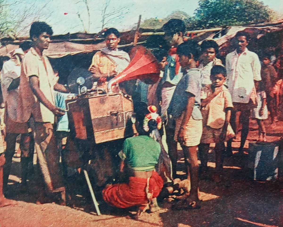 1950s :: People Watching Bioscope at a Village Fair